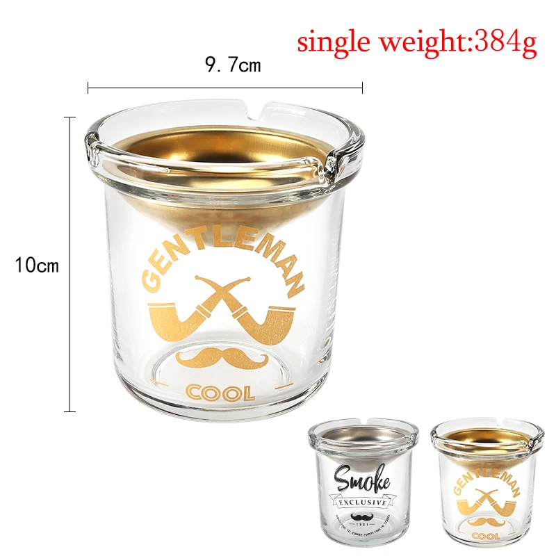 

Dust Fall Glass Ashtray 97MM Tray for Cigarette Windproof Ashtray Ash Holder With Lid Creative Office Room Decoration