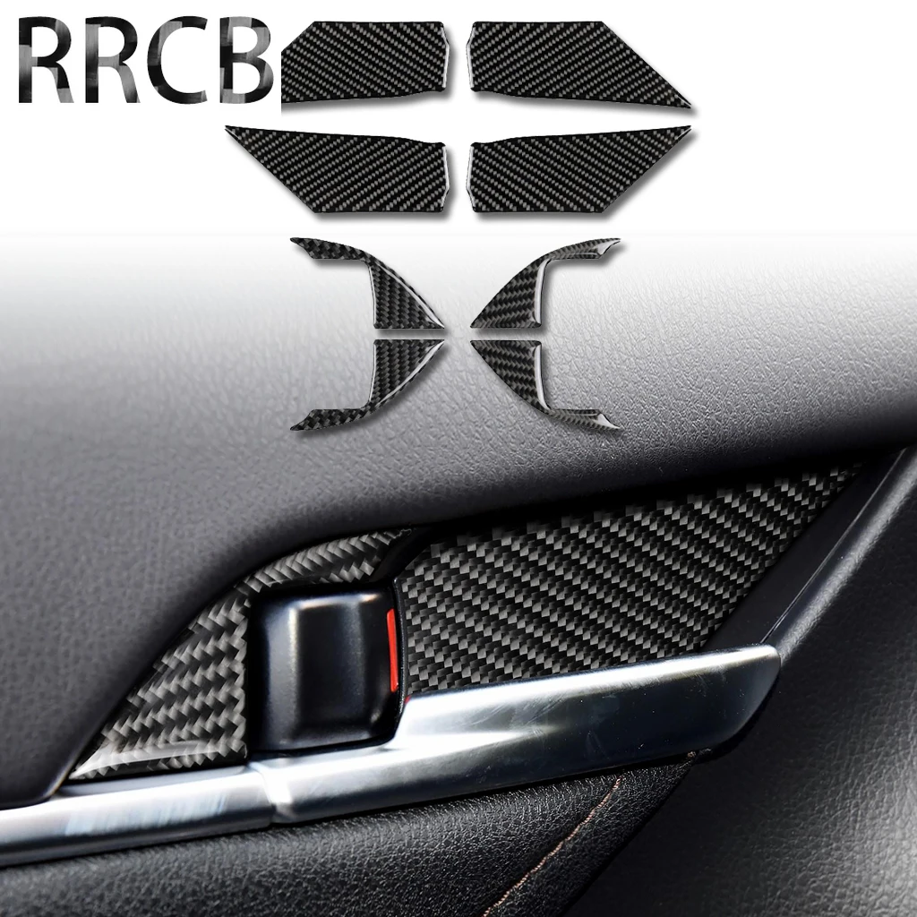 

For Toyota Camry XV70 8th 2018-2019 Car Accessories Carbon Fiber Door Handle Door Bowl Interior Cover Decorative Stickers Trim