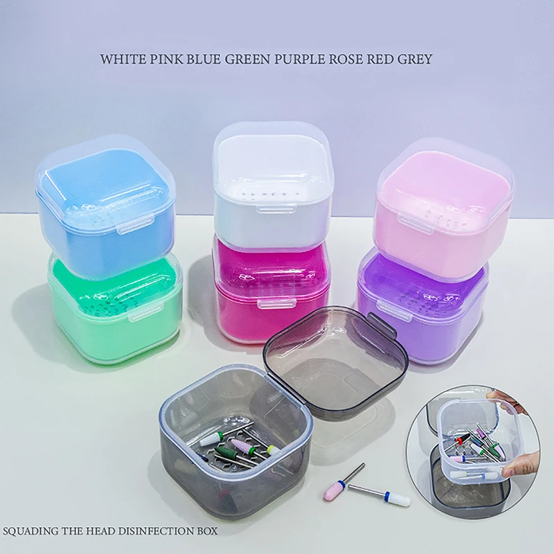 Nail Polish Head Disinfection Box Alcohol Soaking Box Nail Tool Storage Box Cleaning Box Tooth Braces Soak Box