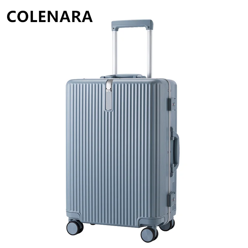 Colenara Heren Bagage Abs + Pc Boarding Box Student Aluminium Frame Trolley Koffer 18 "20" 22 "24" 26 Inch Stevige En Duurzame Koffer