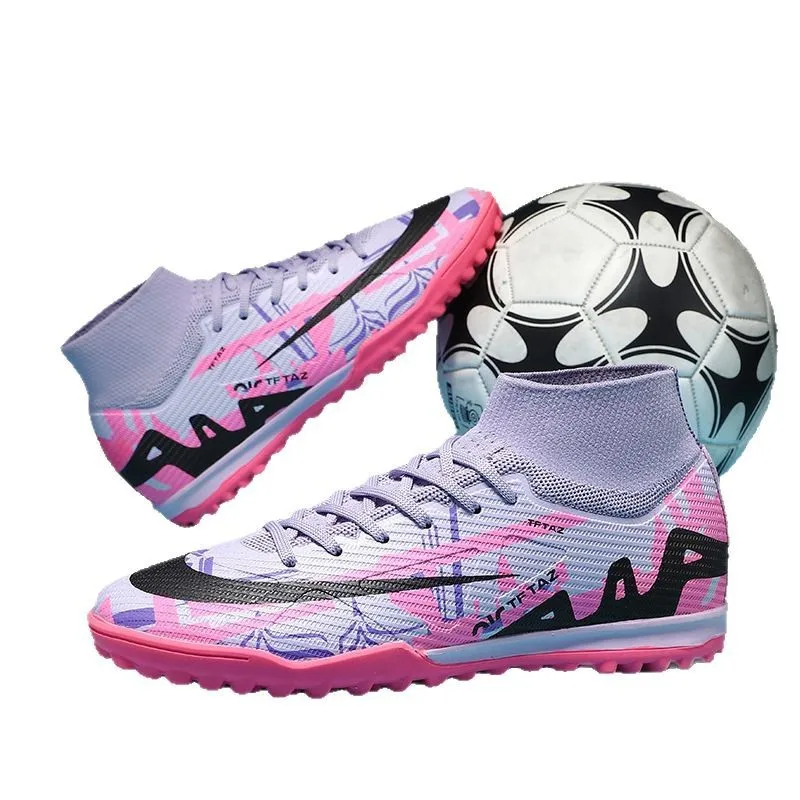 

High-Top Men Society Soccer Shoes for Teens and Adult Professional Artificial Grassland Training Field Non Slip Football Sneaker