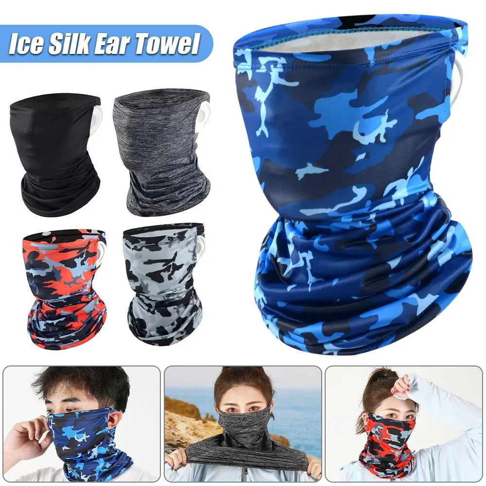 Summer Sun Protection Balaclava Breathable Mesh Men Women Bandana Scarf Face Mask Outdoor Cycling Hiking Half Face Cover Shield