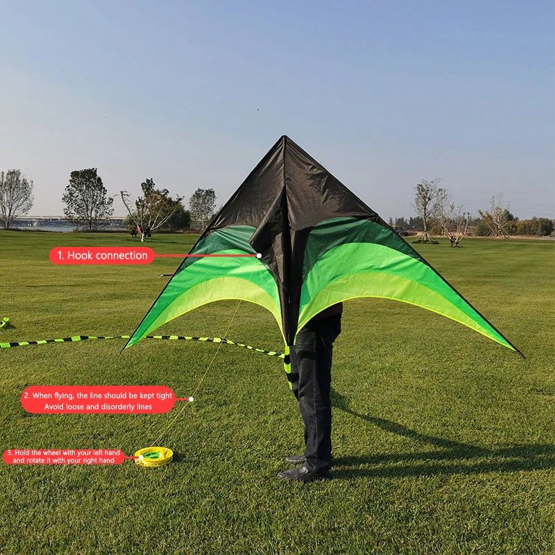 Cometa Prairie Kite 1,2 m fácil de volar, cometa triangular para niños y adultos, brisa fácil de instalar