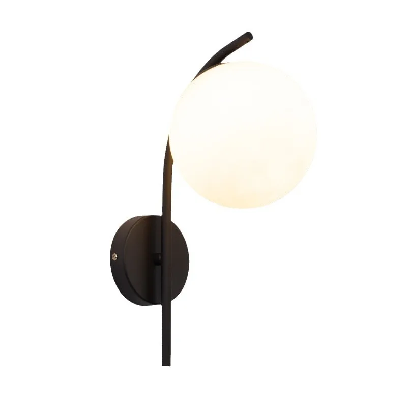 Simple Glass Ball Wall Lamp Nordic Bedroom Headboard Living Room Background Wall Staircase Corridor Balcony Lighting Fixture