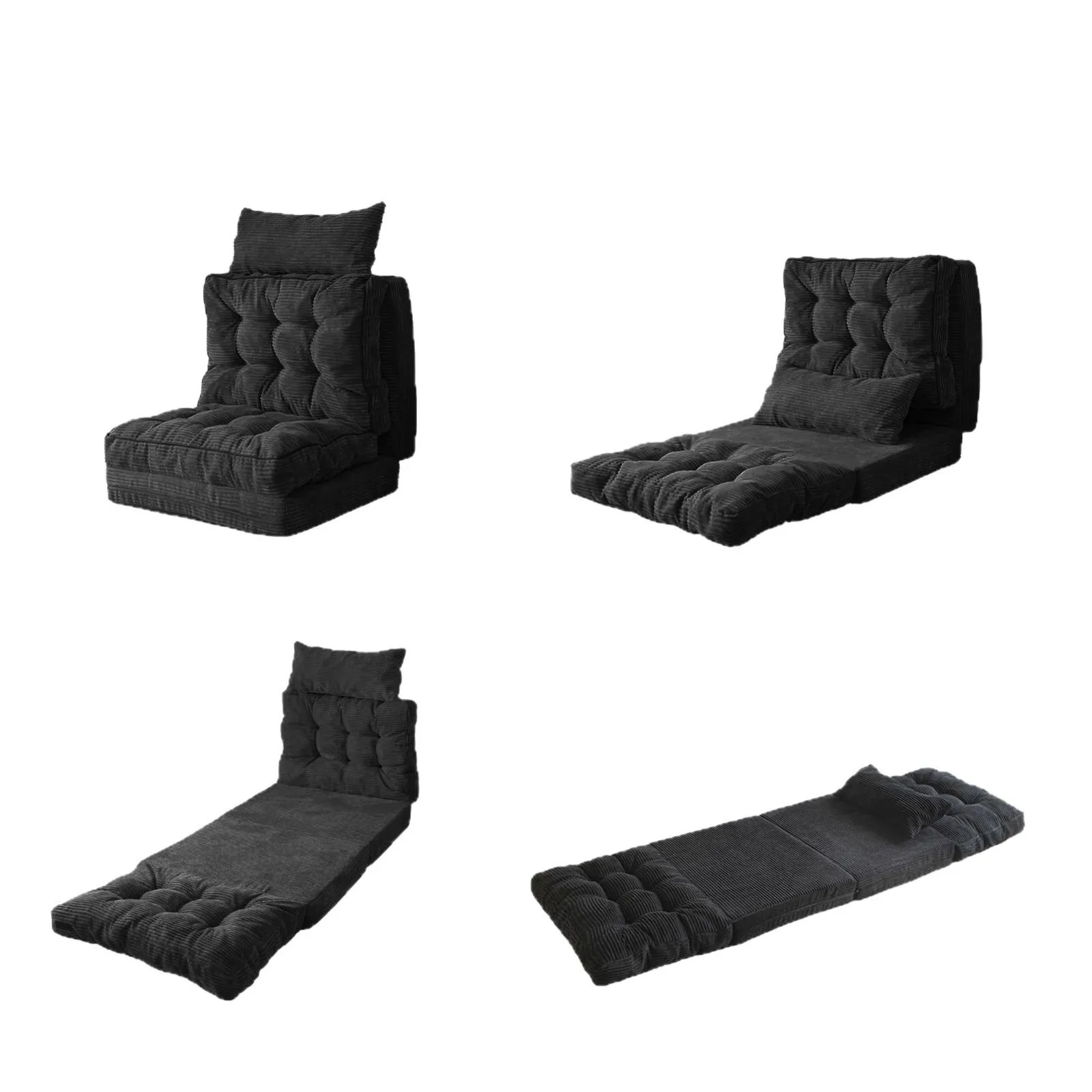 #Contemporary Tri-Fold Mattress High Density Foam Portable Floor Sofa Bed with Adjustable Backrest for Living Room Apartment
