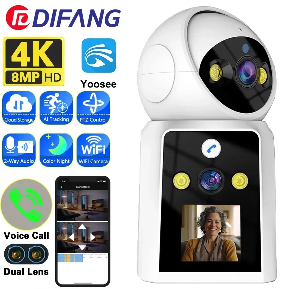 

8MP Camera Yoosee APP Home Smart Camera Indoor Dual-lens Video Call Surveillance Two-way Voice Security Surveillance Camera CCTV