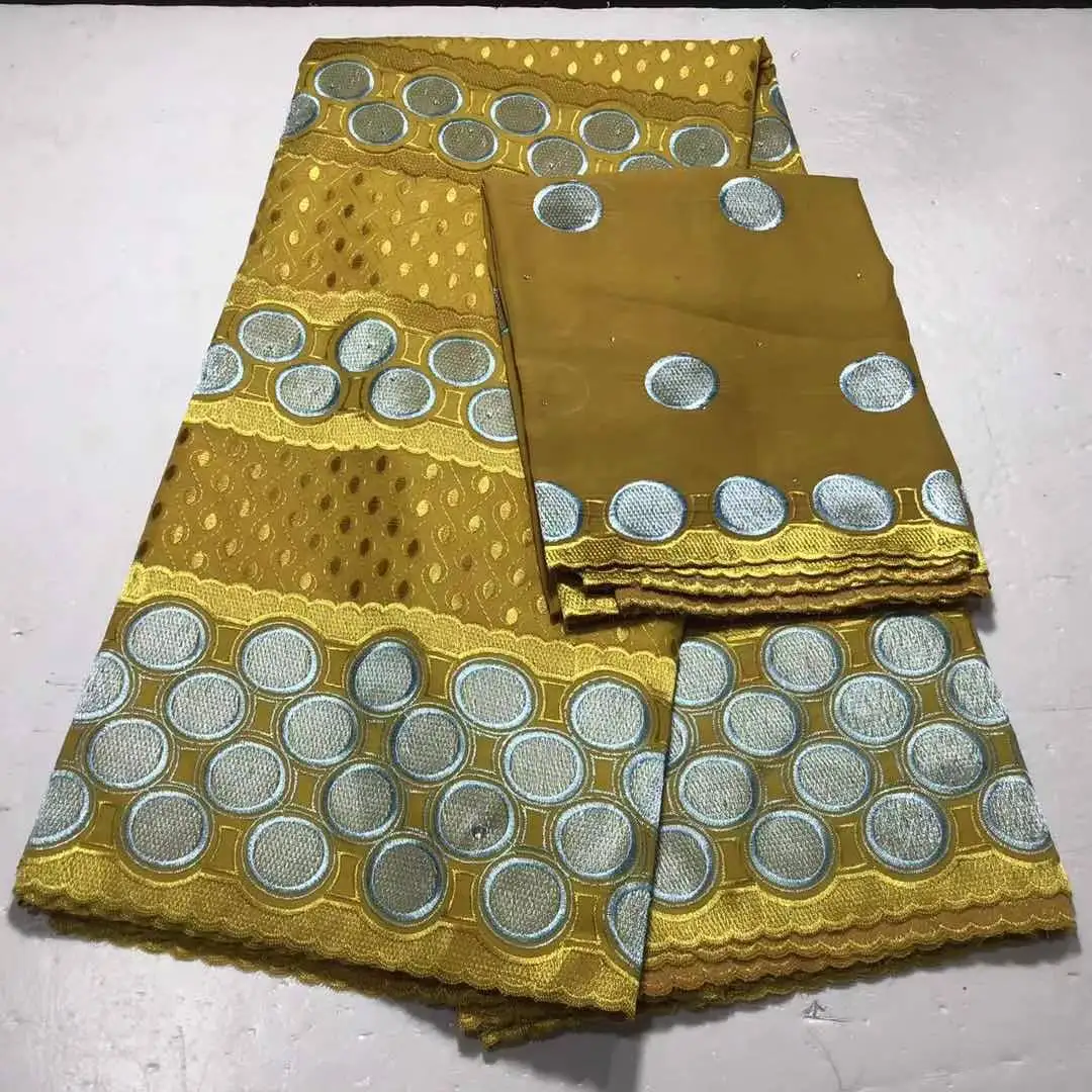 

Fashion 5+2 Yards African Nigerian Women Swiss Voile Lace In Switzerland With Stones 100% Cotton Dress Fabric Clothing Material