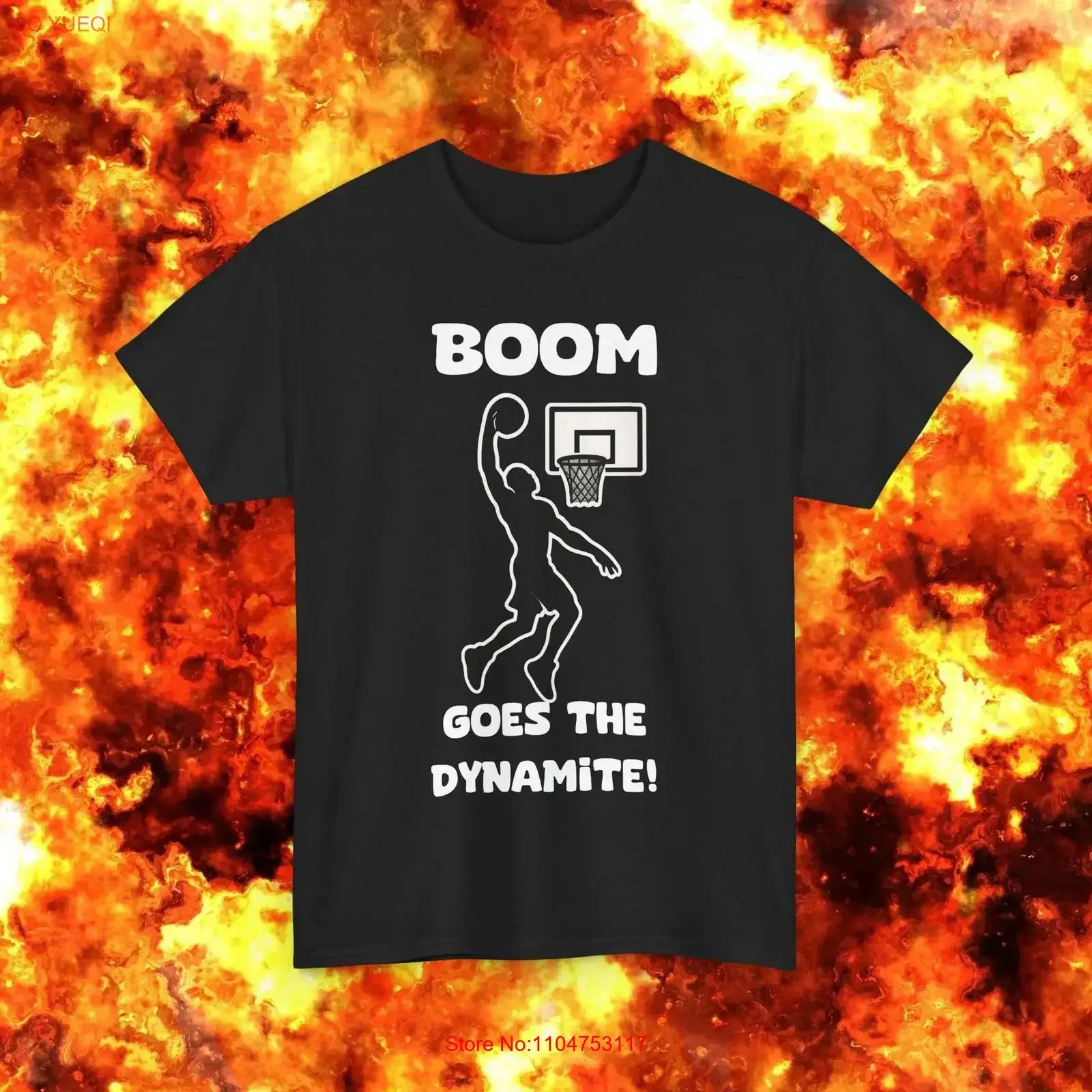 Boom Goes the Dynamite Basketball Heavy Cotton T Shirt Sports vintage Washed Unisex Stretched Casual Versatile designer clothes