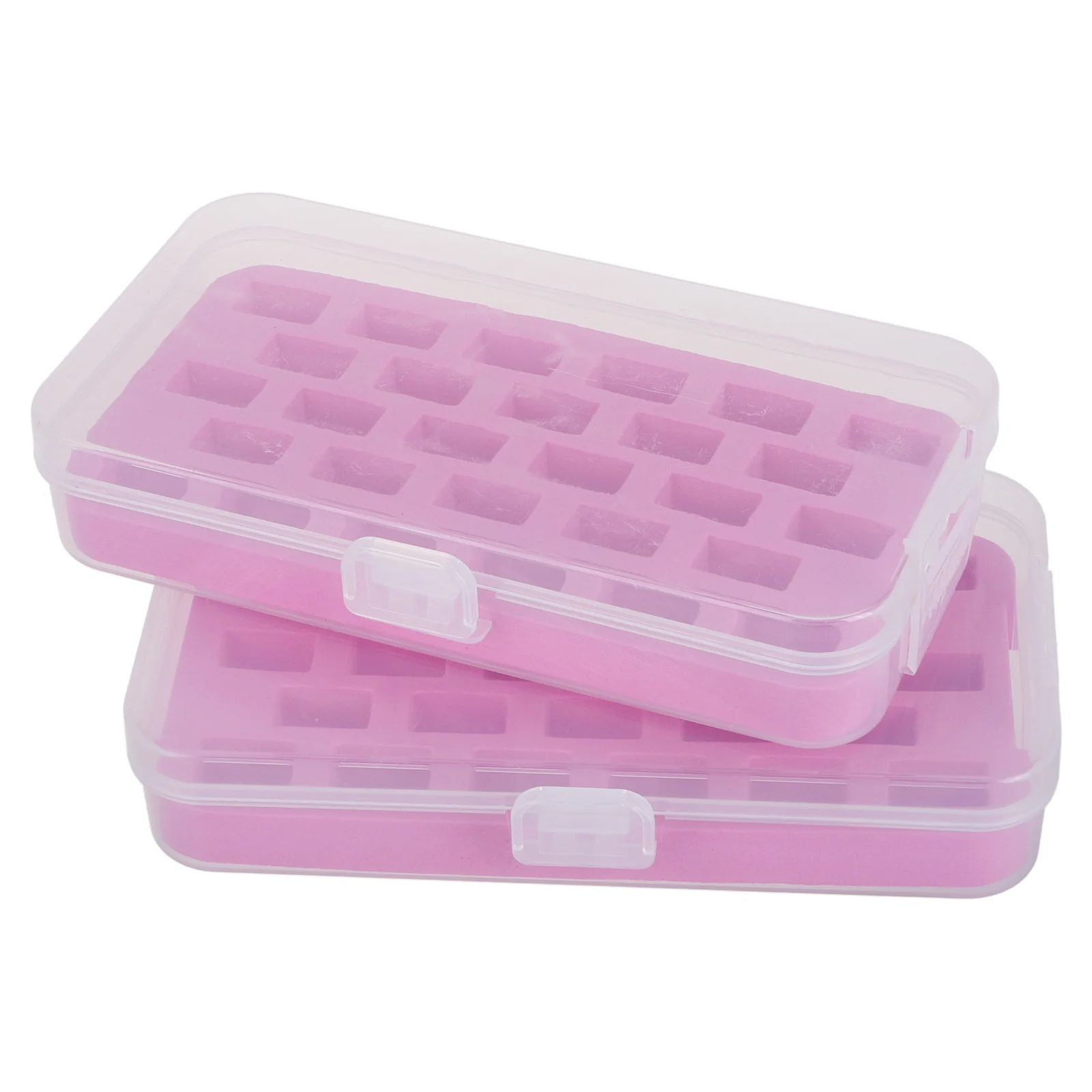 

2Pcs 28 Slots Bobbin Storage Case Thickened Plastic Sewing Machine Thread Organizer Easy Bobbin Holder Case