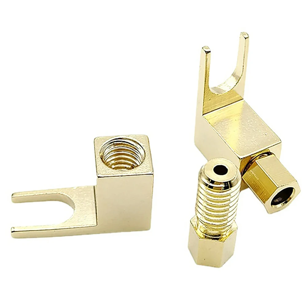 Adapter Banana Plugs Pure Copper Gold plated Audio Spade 4MM Banana Connectors Socket For Speakers Amplifiers