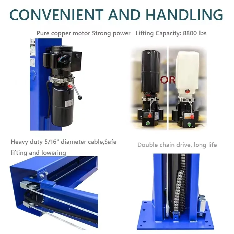 Factory Direct Supply 5t 5.5t Electrical Release Car Lift 2-Post Auto Hydraulic Lifting Machine Double Cylinder Hydraulic Lift