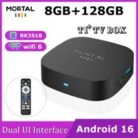 2026 nuevo Smart TV Box T1 + RK3518 Android 16 WiFi 6 BT 5,4 interfaz de doble UI 8K Ultra HD 8GB RAM 128GB ROM reproductor multimedia inteligente