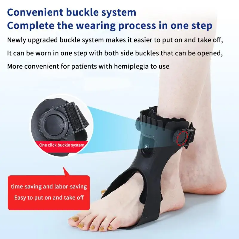 1Pc Adjustable Foot Drop Ankle Brace Airbag Protection Comfort Padding For Post Injury Rehab Walking Support