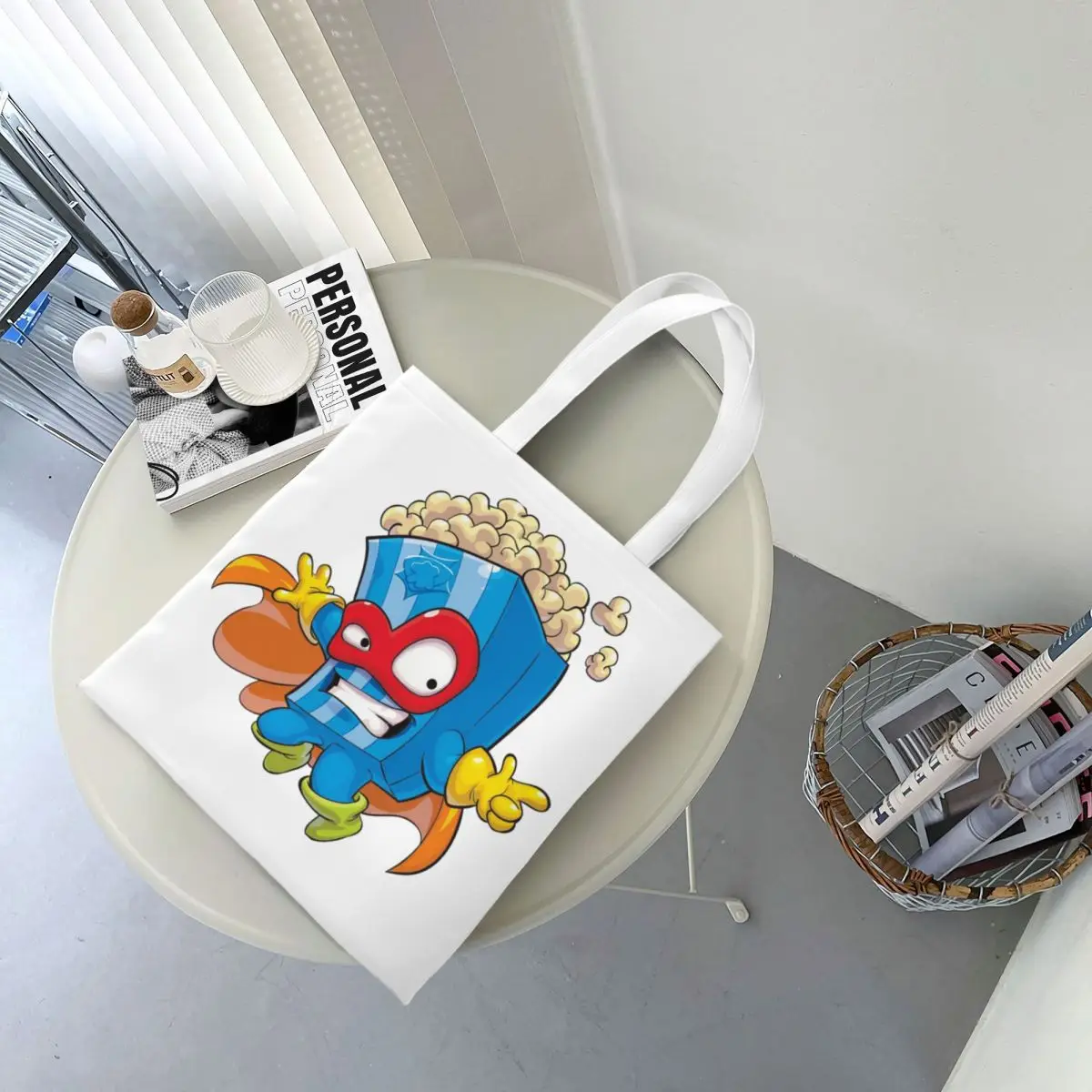 Superthings Shopping Bags Canvas The Tote Bag Foldable for Women Shoulder Tote Travel Handbag