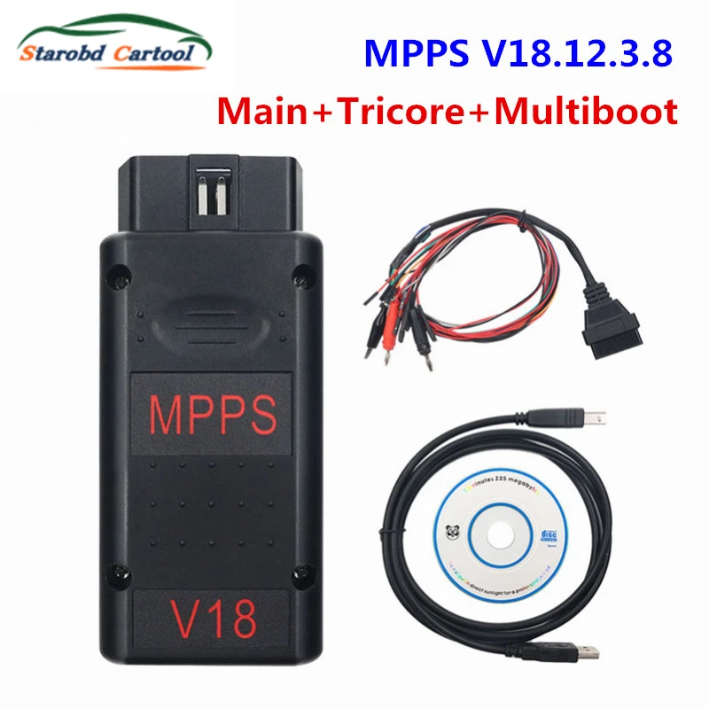 Newest MPPS V18.12.3.8 MAIN Tricore Multiboot OBD2 MPPS V18 with Breakout Tricore Cable Car Tool