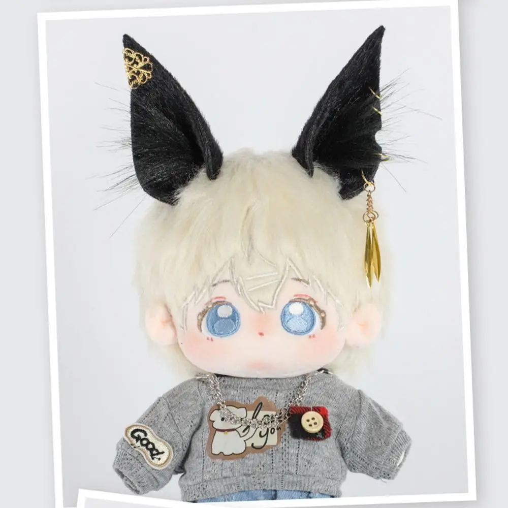 Kawaii Simulated Animal Ear Hair Hoop Cat Wolf Ears Hairband 1/4 Headwear Cat Ear Tails Black White 20cm Headwear