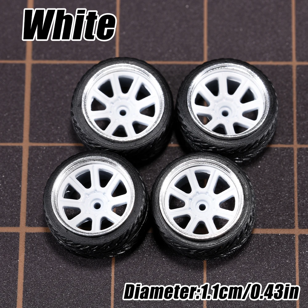 1/64 Modellauto-Räder 4er-Set - 11mm Durchmesser ABS-Gummireifen mit Bremsscheibe - Upgrade-Teile für Tomica Diecast-Fahrzeuge – Detail 20