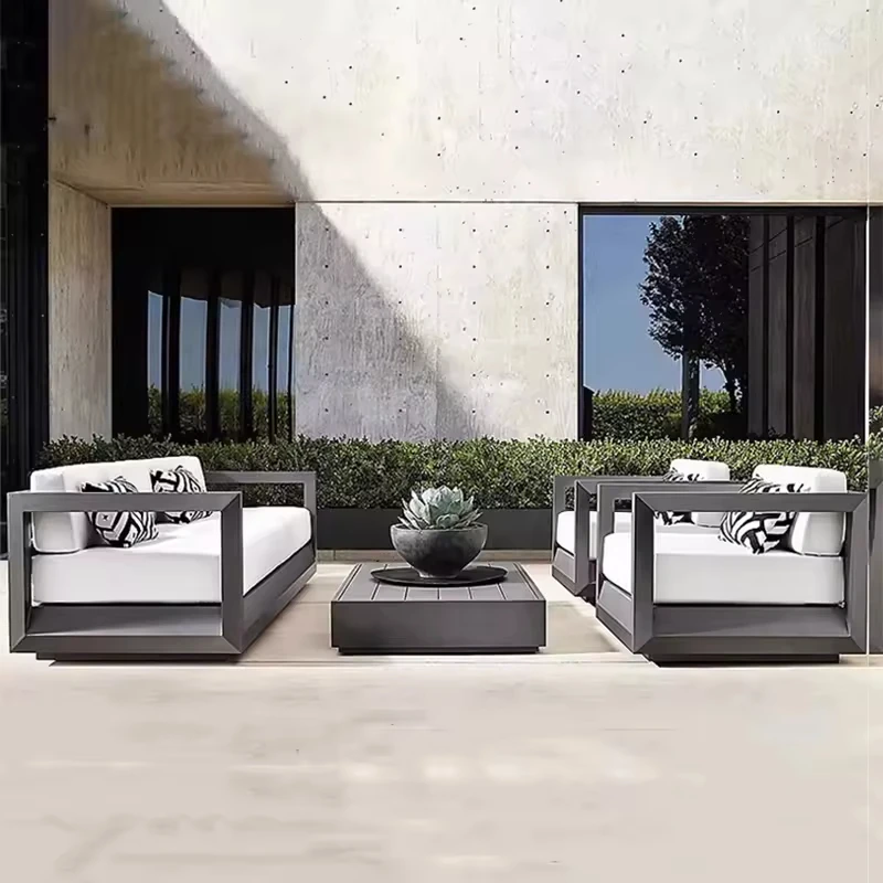 

Outdoor Patio Garden Sofa Modern Metal Outdoor Furniture Sets Aluminum Sofa