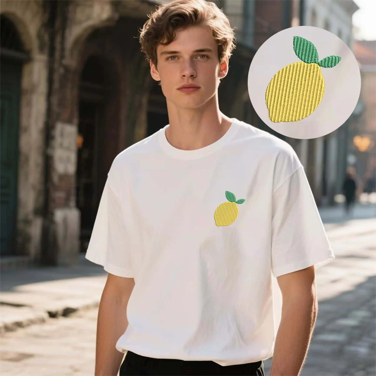 

Lemonade Fizz Men & Women’s Embroidered T-Shirts – Vibrant T-Shirt with Exquisite Embroidery for Summer Outings
