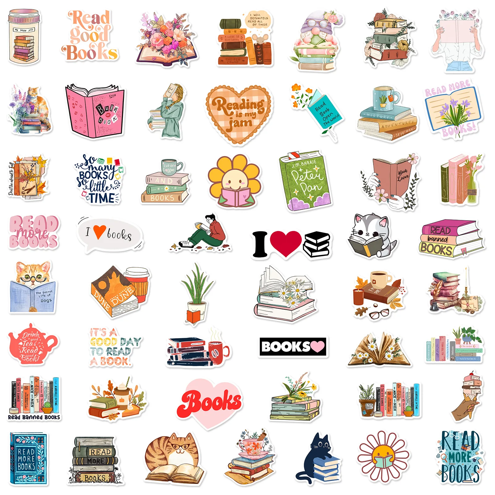 10/25/50pcs libri adesivi da lettura Graffiti per fai da te Scrapbook cancelleria valigia bottiglia d\'acqua telefono Laptop chitarra giocattolo