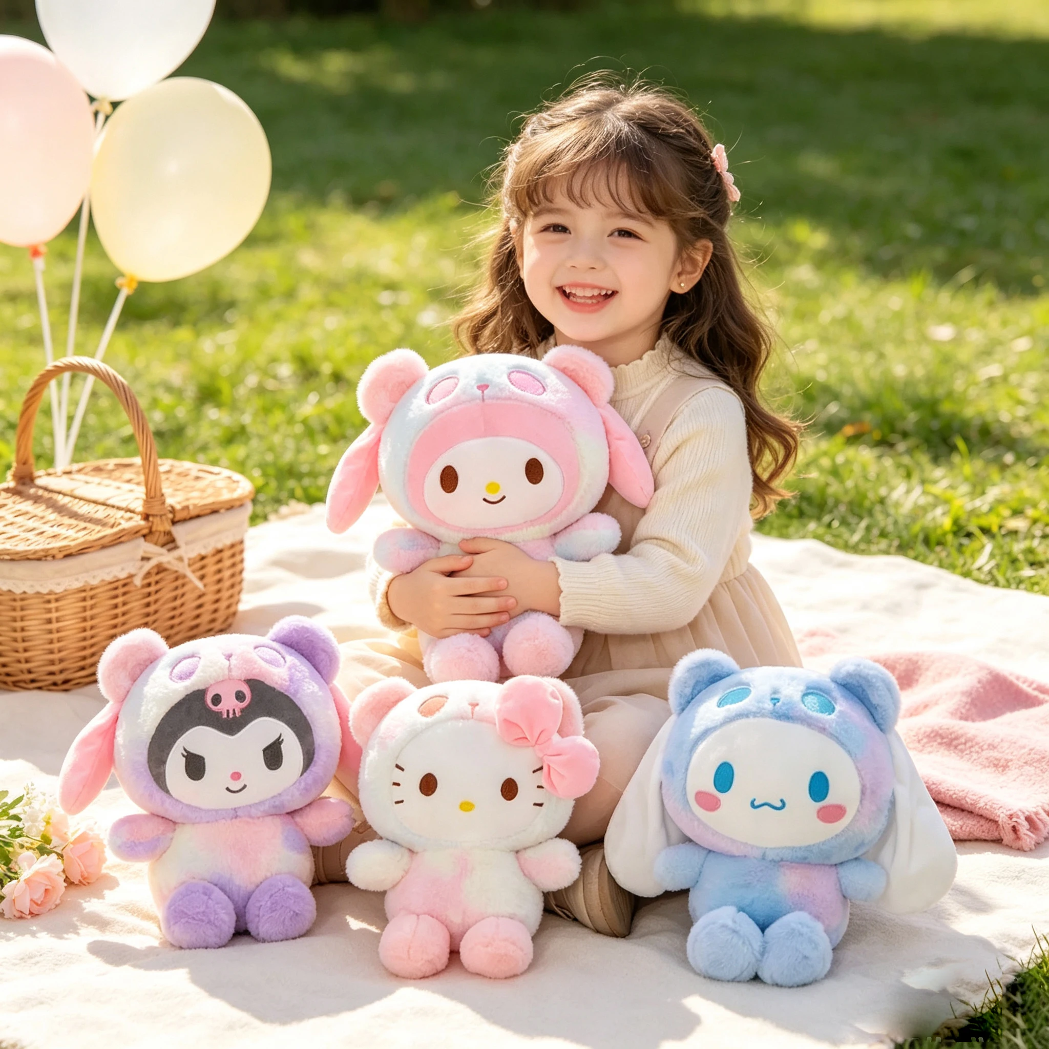 % Sanrio 25Cm Anime Kuromid Plush Toys Kawaii Mymelody Cinnamorol Plush Soft Stuffed Animals Doll Plushie Pillow Xmas GiftDecor
