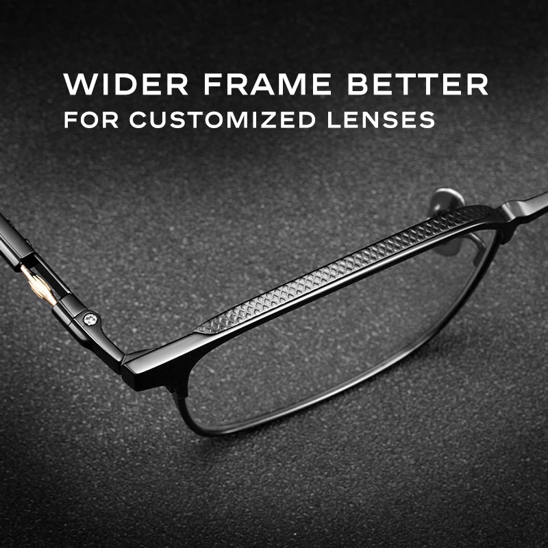 CAPONI وصفة طبية الرجال نظارات التيتانيوم النقي نظارات الكمبيوتر التقدمية الكلاسيكية مكافحة بلو راي القراءة النظارات السوداء PJ7527