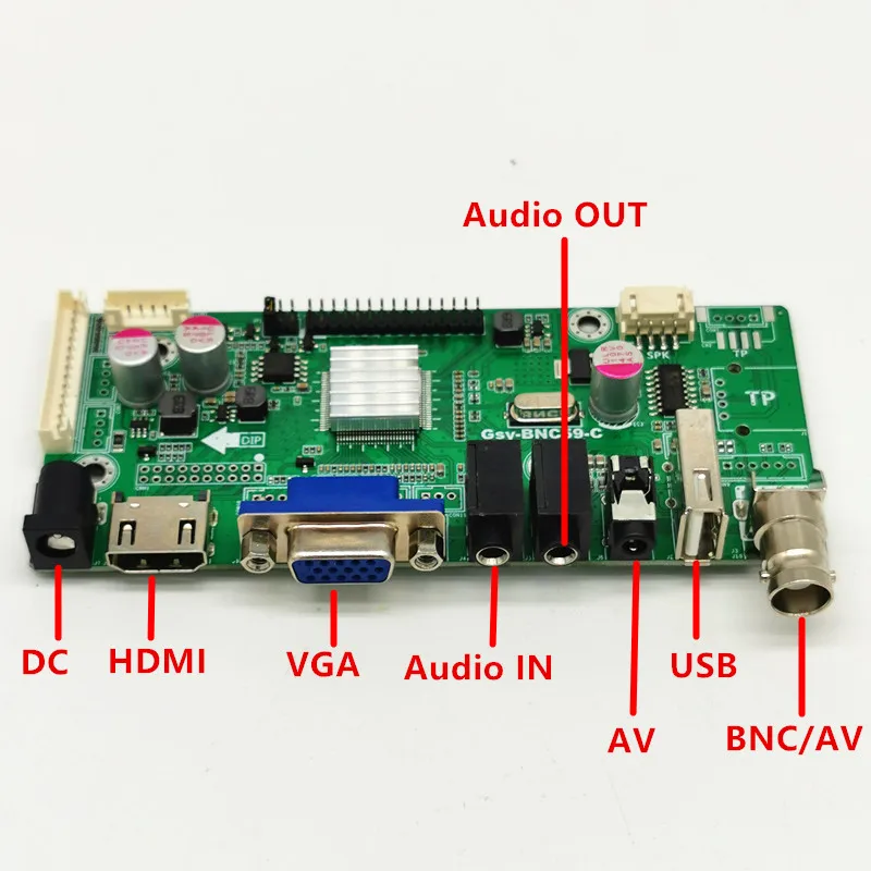 HDMI+2AV+VGA+Rear View Driver Board+USB function+audio output +9.7 inch LTN097XL01 1024*768 On-board DYI kits