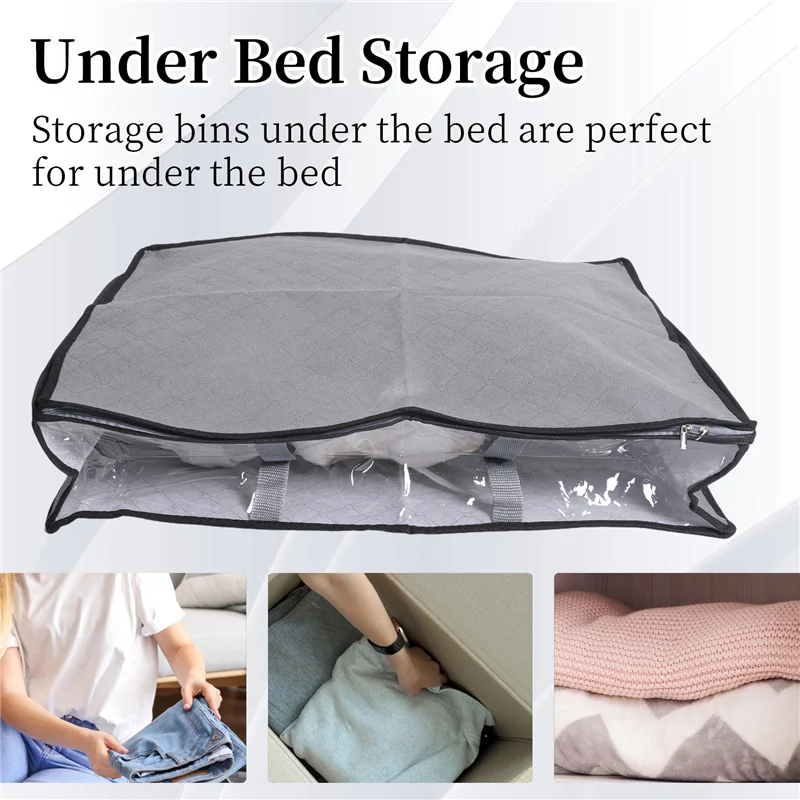 MAKE-3 Pack ถังเก็บเสื้อผ้า,ผ้าห่มพับได้กระเป๋า,ภายใต้เตียงคอนเทนเนอร์สําหรับจัดระเบียบ,เสื้อผ้า