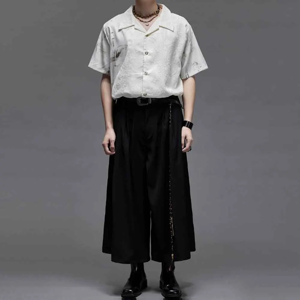 

XS-5XL Winter New Men's Solid Color Wide-Leg Trousers American Retro Fashion Trend High Street Loose Casual Niche Men's Bottoms