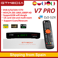 GTMEDIA V7 PRO Satellite TV Receiver DVB-S/S2/S2X+T/T2 with USB WIFi BISS Auto Roll H.265 PowerVu Ccam Newam MARS IKS 1080P