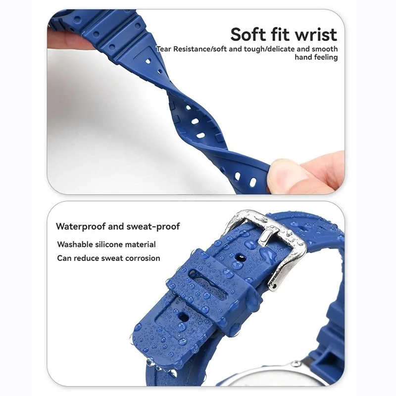 For G-shock Casio Small Square DW5600 DW-5600 GW-B5600 DW5610 GW-M5610 Resin Watch Strap + Case Frosted Watchband Shell Case