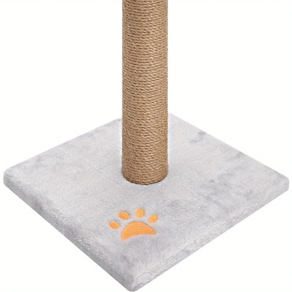 Double Layer Cat Scratching Post 30X30X62CM Vertical Full Scratching Post Sisal Cat Tree with Carpet Covered Heavy Bottom Natura