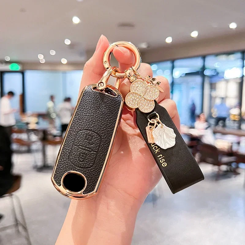 بولي TPU + الجلود سيارة مفتاح بعيد غطاء حماية شل حقيبة لمازدا 2 3 6 Atenza Axela Demio CX-5 CX5 CX-3 CX8 CX7 CX-9 2015-2019