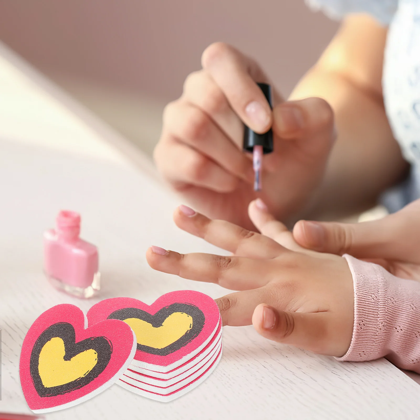 

20pcs Heart Shape Nail Files Manicure Tool For Shaping Buffing Smoothing Fingernail Polishing Block Women Girls Nail Art Supply