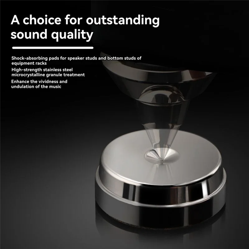 【B74A】For Superior Sound Clarity Stainless Steel Speaker Spikes Feet Non-Slip Rubber Base Damping Pads
