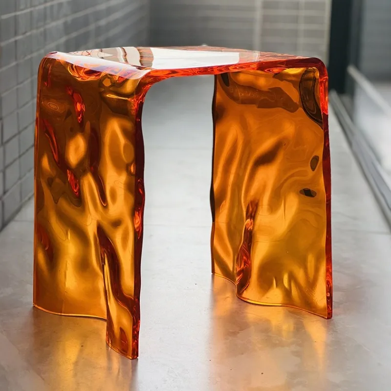 C Shoe Changing Stool Removable Acrylic Vanity Chair Modern Decorative Rainbow Stools Colorful Transparent Bedroom Dresser Chair view 2