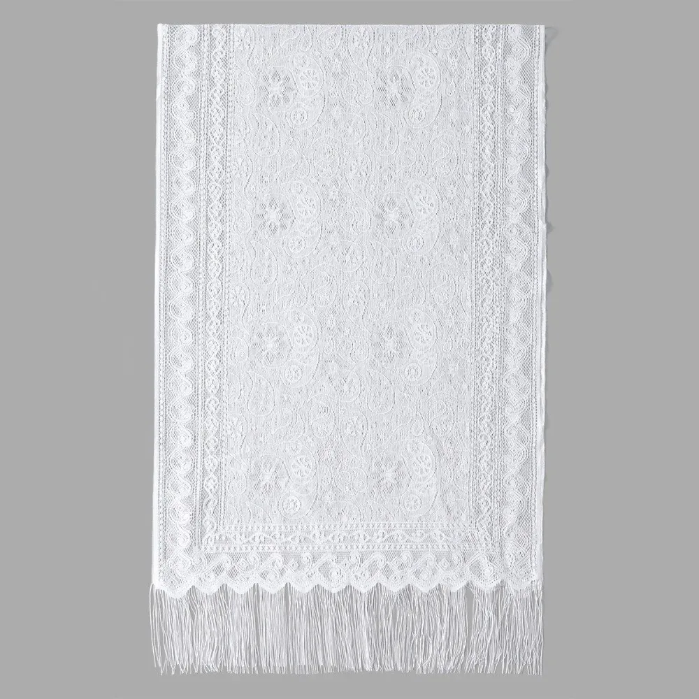 

Tassel Patchwork Women Tulle Shawl With Tassel V-Neck Cardigans Wedding Bridal Shawl Multicolored Hollow Mantilla Lace Veil