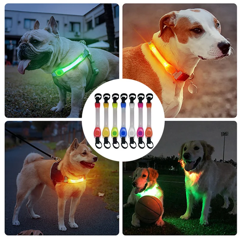 Dog Glowing Collar & Leash Anti Lost Safety Outdoor Waterproof Warning LED Flashing Light Strip Pet Harness Dog Accessories