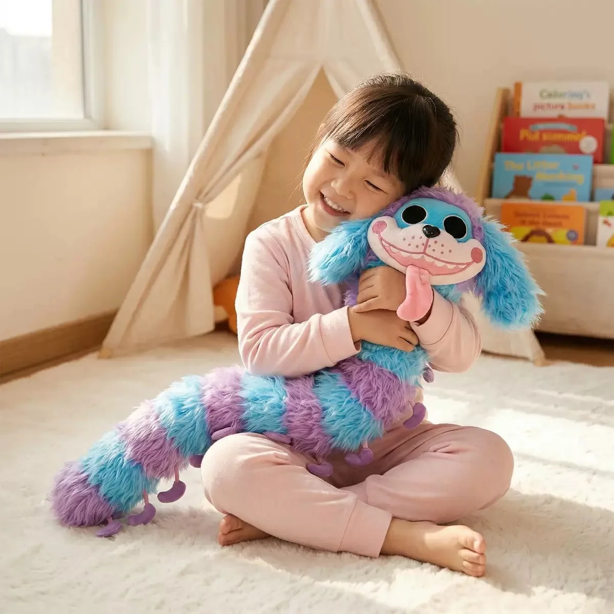 Peluche de 60 cm de Poppy Playtime, Muñeco de Huggy Wuggy Caterpillar, Almohada de Dibujos Animados Kawaii, Juguete de Peluche Suave para Niños, Regalos de Cumpleaños