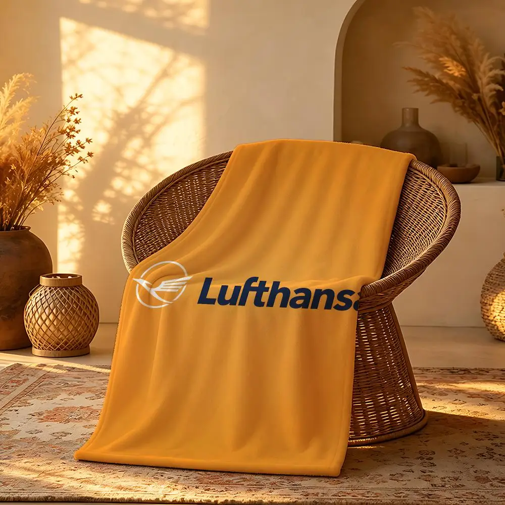 Airline Lufthansa Throw Short Plush Throw Blanket Soft Skin-Friendly Multi-Scene Home Office