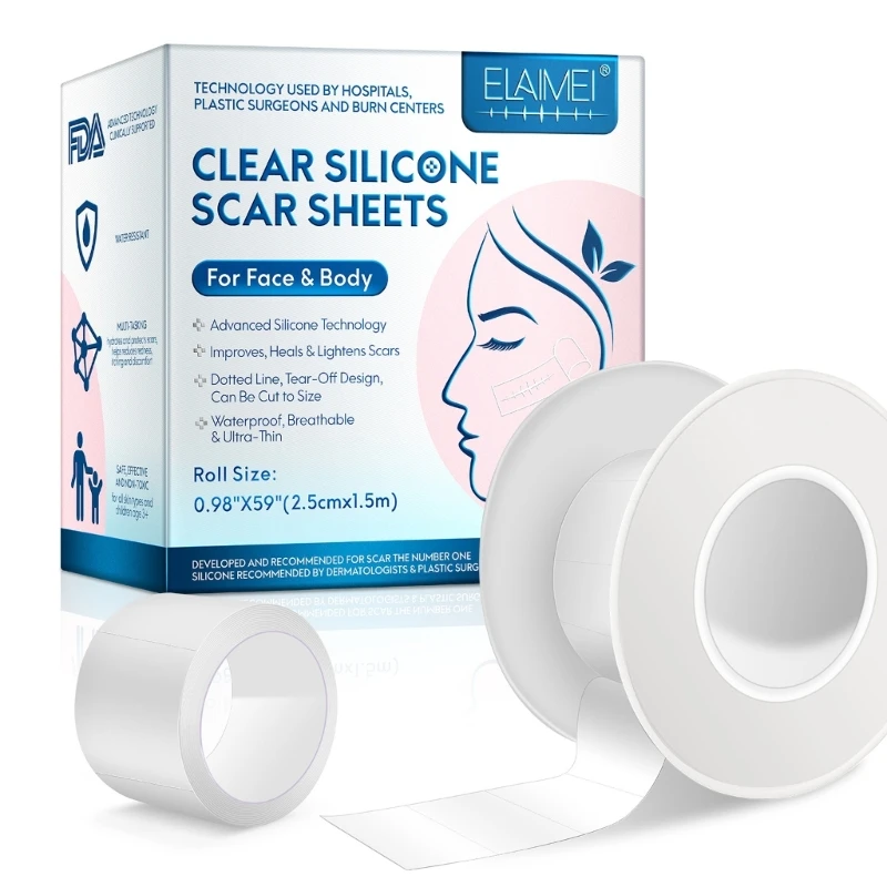 Phẫu thuật sinh mổ hiệu quả Gel Silicone Loại bỏ sẹo Tấm trị liệu Miếng dán trị mụn Chấn thương Đốt cháy Da phục hồi