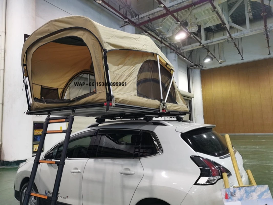Dachzelt Lightweight Double Layer Oxford Waterproof Roof Top Tent  70mm Mattress 1-2 Person Capacity for SUV Camping Roof Tent