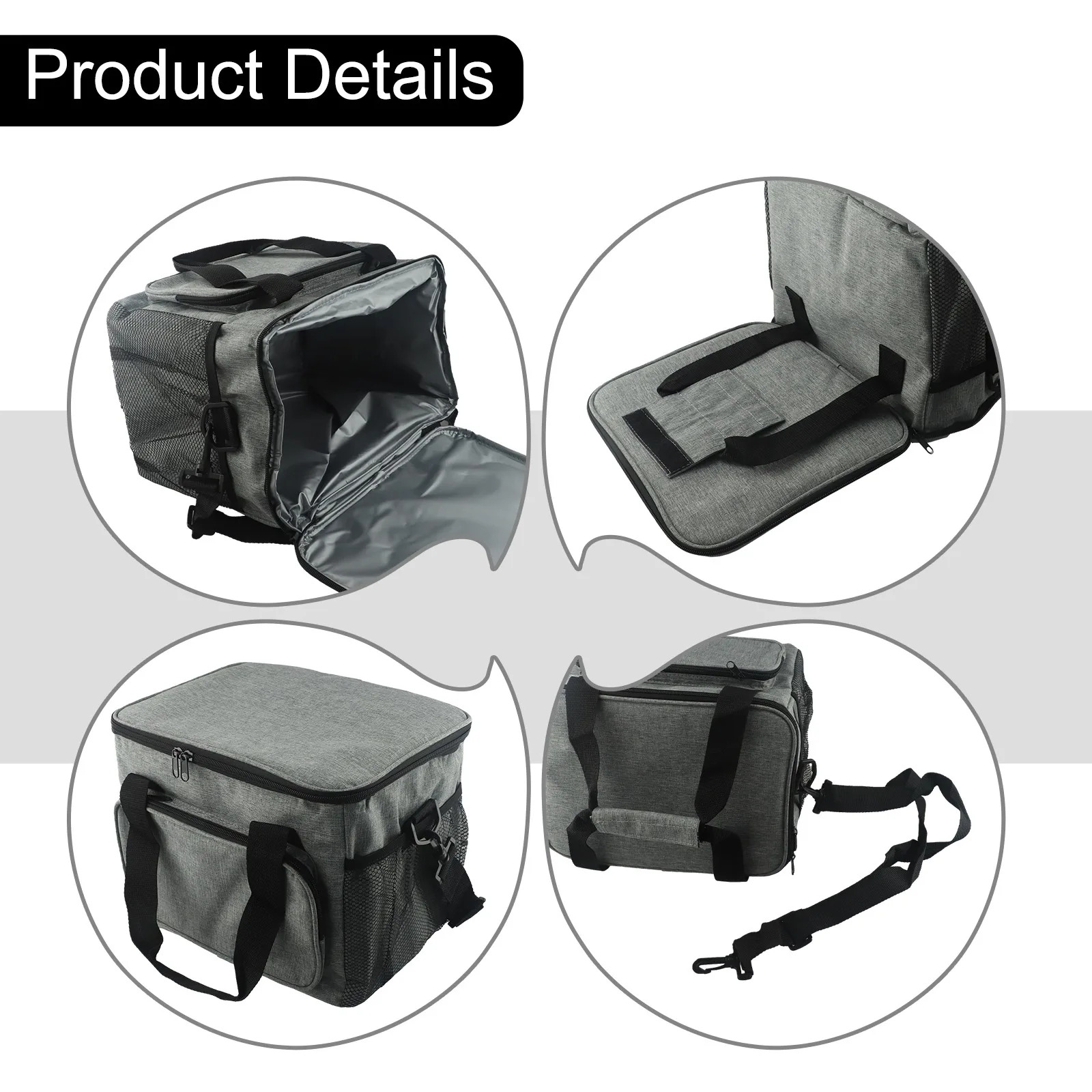 15L Insulated Thermal Cooler Bag Portable Insulated Interior Oxford Cloth Waterproof Practical For Camping Seat Pocket Articles