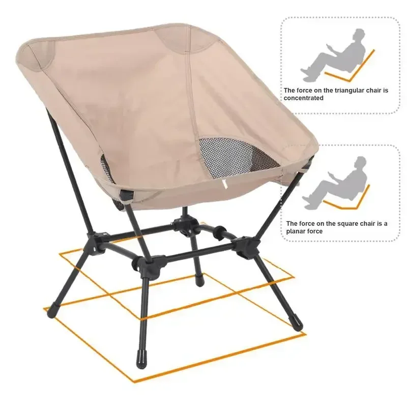 Chaise lunaire pliante portable, siège en alliage d'aluminium léger, chaise de sac à dos, camping, randonnée, pique-nique, pêche, plage, extérieur