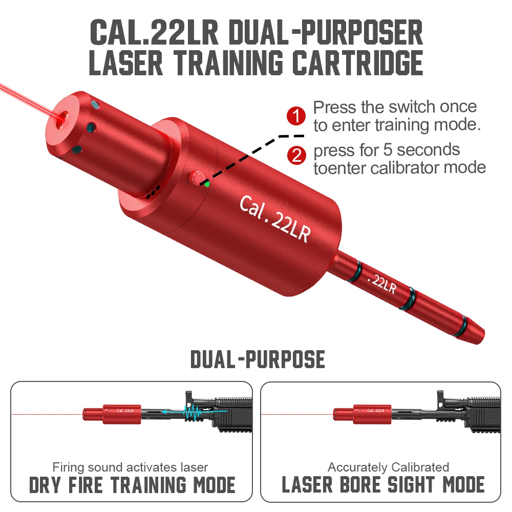 22LR dual-purpose magnetic suction laser training bullet, red dot laser training bullet, dry powder laser training bullet