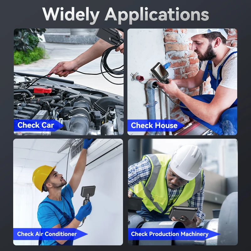 توضيح Borescope الصناعي بطريقتين مع كاميرا المنظار 8.5 مم منظار السيارات لإصلاح السيارات