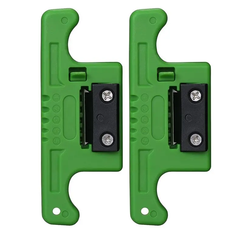 ABAH-Fiber Optic Stripper Cable Ribbon Stripper 1.9-3.0Mm,Loose Buffer Longitudinal Tube Stripper Green 2Pcs