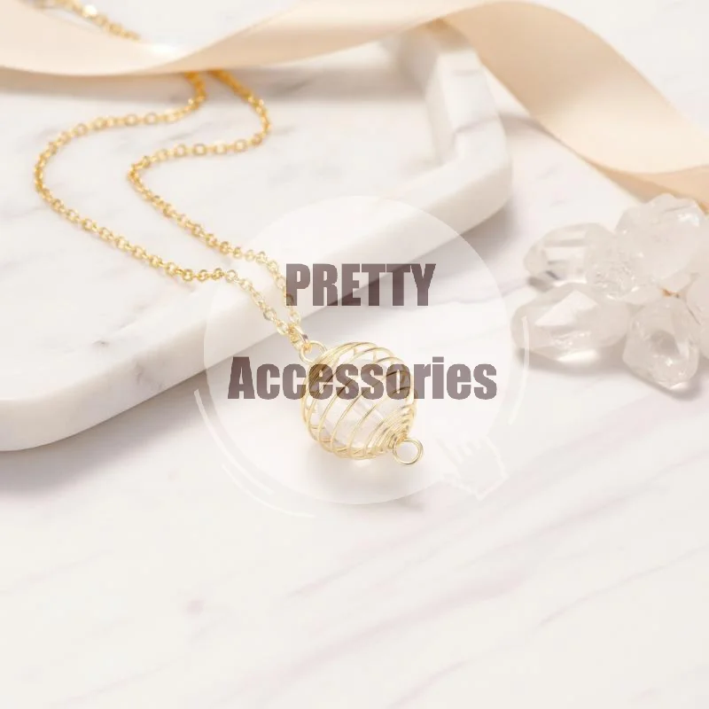 Spiral Metal Cage Charms 10Pcs Gold Silver Hollow Pendant Findings for Custom Personalized DIY Jewelry Making