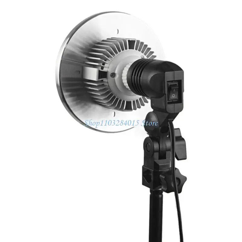 

R6FF 360 Degree Photography Light Holder Adjustable E27 Socket and Extended Cord with Switches for Studio Lighting Needs