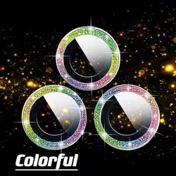 Glitter Metal Lens Rings For IPhone 15 16Pro 15 16Promax 15 16 Plus Camera Glass Protector Alloy Frame Protective Cap Film